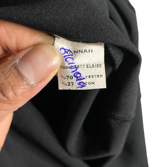 Hannah Women's Black Bodycon Ruffle Trim Midi Dress - Picture 4 of 10